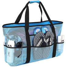 Wholesale 2021 New Fashion Grocery Shopping Bag Mesh Beach Bag Outdoor Picnic Tote with Oversized Pockets